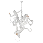 Люстра с тремя фигурами обезьян с лампочками в руках белого цвета Hanging Monkey варинант исполнения - 1 | Loft Concept в Нижнем Новгороде