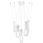 Подвесной светильник белого цвета с 6-ю изогнутыми плафонами Flow Loop варинант исполнения - 2 | Loft Concept в Нижнем Новгороде