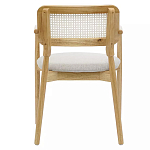 Стул обеденный с мягким сиденьем и спинкой из плетеного ротанга Wood and Textile Chair варинант исполнения - 4 | Loft Concept в Нижнем Новгороде