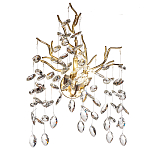 Бра с ветвистым каркасом и стеклянными подвесами цвет золото Golden Leaf Fall варинант исполнения - 1 | Loft Concept в Нижнем Новгороде