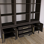 Модульный стеллаж Primo из трех составных элементов Темный орех варинант исполнения - 4 | Loft Concept в Нижнем Новгороде