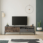 ТВ-тумба с раздвижными дверцами Mallin Metal TV Stand варинант исполнения - 4 | Loft Concept в Нижнем Новгороде