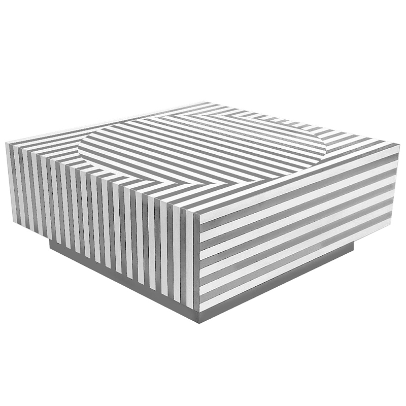 Большой журнальный Стол с инкрустацией Mandika Bone Inlay Coffee Table Серый Белый в Нижнем Новгороде | Loft Concept 