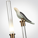 Настольная лампа с прозрачной трубкой и декоративной фигуркой птицы на бронзовой подставке Ganthea варинант исполнения - 4 | Loft Concept в Нижнем Новгороде