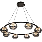 Люстра с круглыми плафонами из дымчато-серого стекла IONA Grey Glass Chandelier 8 варинант исполнения - 2 | Loft Concept в Нижнем Новгороде