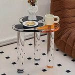 Дизайнерский журнальный стол с фигурной столешницей на 3-х прозрачных ножках Rahakif варинант исполнения - 3 | Loft Concept в Нижнем Новгороде