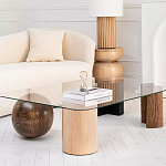 Дизайнерский журнальный стол с прозрачной столешницей и ножками в форме геометрических фигур Pytusin варинант исполнения - 2 | Loft Concept в Нижнем Новгороде