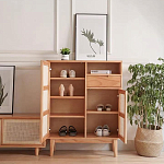 Комод с плетеными дверками и открытой нишей  с ящиком Dora Sideboard варинант исполнения - 1 | Loft Concept в Нижнем Новгороде