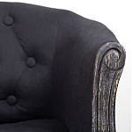 Кресло низкое в стиле прованс Черный Лен Louis French Armchair  варинант исполнения - 6 | Loft Concept в Нижнем Новгороде
