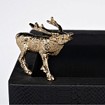 Стол сервировочный кожаный с декором в виде золотистой фигуркой лося Embodiment of Style варинант исполнения - 2 | Loft Concept в Нижнем Новгороде