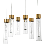 Люстра c 6-ю стеклянными плафонами золото Sparkling Bubbles Tube Gold Hanging Lamp варинант исполнения - 2 | Loft Concept в Нижнем Новгороде