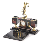 Настольный письменный набор из яшмы с часами в подарочной упаковке Manager Organizer варинант исполнения - 2 | Loft Concept в Нижнем Новгороде