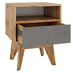 Тумба прикроватная с ящиком и фасадом цвета серый бетон Grace of Furniture варинант исполнения - 2 | Loft Concept в Нижнем Новгороде