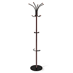 Вешалка коричневая с круглым основанием и черными металлическими крючками Industrial Metal Rust варинант исполнения - 1 | Loft Concept в Нижнем Новгороде