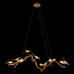 Люстра подвесная линейная с прозрачными стеклянными птичками на ветвях Serip Voa варинант исполнения - 3 | Loft Concept в Нижнем Новгороде