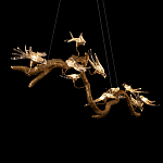 Люстра подвесная линейная с прозрачными стеклянными птичками на ветвях Serip Voa варинант исполнения - 9 | Loft Concept в Нижнем Новгороде