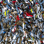 Ковер прямоугольный разноцветный из джинсовой одежды Zero Waste варинант исполнения - 2 | Loft Concept в Нижнем Новгороде