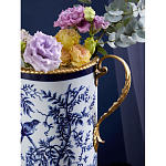 Ваза с бронзовыми ручками и синим цветочным узором Blue & White Ornament варинант исполнения - 6 | Loft Concept в Нижнем Новгороде