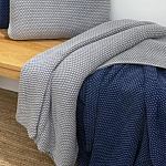 Плед из хлопка серого цвета Waffle Comfort варинант исполнения - 4 | Loft Concept в Нижнем Новгороде