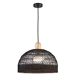 Подвесной светильник с округлым абажуром из черного ротанга Wicker Furniture варинант исполнения - 1 | Loft Concept в Нижнем Новгороде