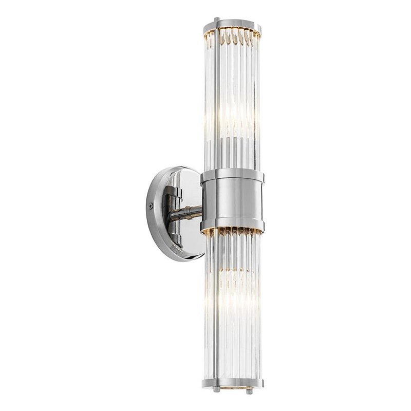 Бра Wall Lamp Claridges Double Nickel Никель Прозрачное Стекло в Нижнем Новгороде | Loft Concept 