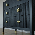 Бельевой Комод с 4 ящиками Elsa Dreams Black варинант исполнения - 3 | Loft Concept в Нижнем Новгороде