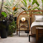 Настольная лампа с круглым деревянным отражателем и черным цилиндрическим плафоном Accord Lighting варинант исполнения - 8 | Loft Concept в Нижнем Новгороде