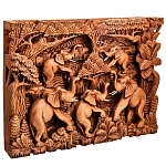 Панно из дерева пять слонов Panel With Animals варинант исполнения - 2 | Loft Concept в Нижнем Новгороде