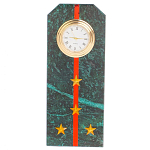 Часы погон ВС подарочные настольные из натурального камня Змеевик Military Clock варинант исполнения - 10 | Loft Concept в Нижнем Новгороде