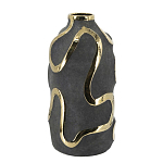 Ваза с золотыми акцентными полосами на черном матовом фоне Accent Tape варинант исполнения - 2 | Loft Concept в Нижнем Новгороде