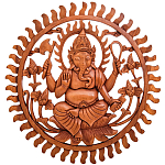 Панно из дерева круглое Ганеша Panel With Animals варинант исполнения - 1 | Loft Concept в Нижнем Новгороде