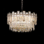 Круглая люстра с хрустальными подвесками на серебряном каркасе Gorgeous Crystal Light варинант исполнения - 8 | Loft Concept в Нижнем Новгороде