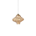 Подвесной светильник с плафоном из фактурного светло-янтарного стекла Light Ensemble варинант исполнения - 2 | Loft Concept в Нижнем Новгороде