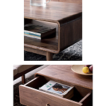 Кофейный стол из дерева с ящиком и нишей для хранения Coffee Walnut Table варинант исполнения - 4 | Loft Concept в Нижнем Новгороде