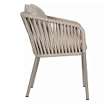 Стул серо-бежевый с декоративным плетением на спинке и подлокотниках Chair Weave варинант исполнения - 2 | Loft Concept в Нижнем Новгороде