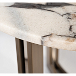 Столик журнальный с круглой мраморной столешницей Unique Stone Design варинант исполнения - 3 | Loft Concept в Нижнем Новгороде