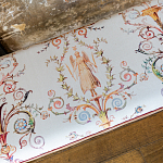 Банкетка из массива бука бежевая с растительным орнаментом Raffael Beige Floral Banquette варинант исполнения - 2 | Loft Concept в Нижнем Новгороде