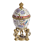 Шкатулка в форме яйца на величественных львах из фарфора с бронзовыми элементами Eden Garden варинант исполнения - 4 | Loft Concept в Нижнем Новгороде