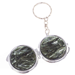 Зеркало брелок карманное двухстороннее из натурального камня Серафинит Stone Mirrors варинант исполнения - 6 | Loft Concept в Нижнем Новгороде