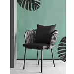 Стул мягкий с декором в виде плетеных лент на спинке и подлокотниках Semicircular Chair Decorated with Ribbons варинант исполнения - 1 | Loft Concept в Нижнем Новгороде