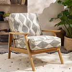 Кресло с каркасом из массива дуба Deniaud Oak Rhombus Beige Armchair варинант исполнения - 6 | Loft Concept в Нижнем Новгороде
