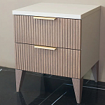 Тумба прикроватная коричневая с белой столешницей и двумя ящиками Harper Line варинант исполнения - 1 | Loft Concept в Нижнем Новгороде