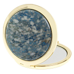Зеркало карманное складное круглое из натурального камня Лазурит в подарочной упаковке Gold Stone Mirrors варинант исполнения - 2 | Loft Concept в Нижнем Новгороде