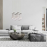 Люстра с 7-ю прозрачными плафонами из стекла в форме капли на круглом потолочном основании цвета хром Lucid Rain  варинант исполнения - 11 | Loft Concept в Нижнем Новгороде