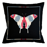 Подушка декоративная бабочка с узором красного и серого цвета Ikat Pattern варинант исполнения - 1 | Loft Concept в Нижнем Новгороде