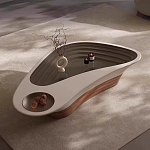 Журнальный столик фигурный со стеклянной столешницей Table Drop варинант исполнения - 1 | Loft Concept в Нижнем Новгороде