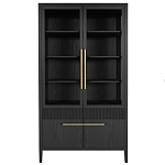 Витрина Primo со стеклянными фасадами и буфетом шпон Черный дуб варинант исполнения - 1 | Loft Concept в Нижнем Новгороде