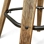 Барный стул со спинкой и мягкой обивкой с ромбами на 4-х деревянных ножках Бежевый Велюр Ava Charm варинант исполнения - 7 | Loft Concept в Нижнем Новгороде