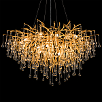 Люстра подвесная с прозрачными стеклянными подвесками в форме капель Диаметр 100 см Droplet Chandelier варинант исполнения - 8 | Loft Concept в Нижнем Новгороде