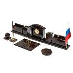 Настольный письменный набор с часами из природного камня обсидиана  Gift for Manager варинант исполнения - 2 | Loft Concept в Нижнем Новгороде